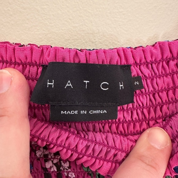 EUC Hatch The Freya Maternity Smocked Long Sleeve Dress Pink Queen Floral 2 M - Picture 6 of 10